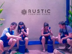 A Group of Students Crush ingredients, Cooking Class Colombo