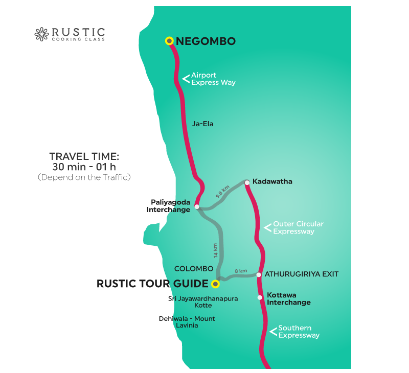 Route Map of Cooking Class Negombo